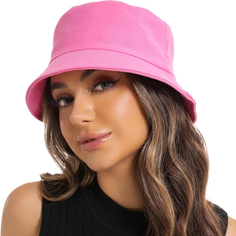 Wheebo Solid Color Bucket Hat for Women Summer Beach Fishmen Hat for Lady Adult Unisex Cotton Cap…… - Image 1